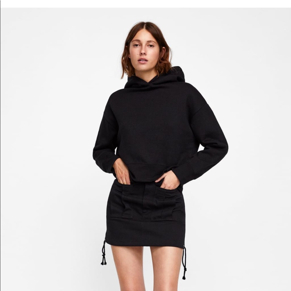 Cropped Hooded Sweatshirt.